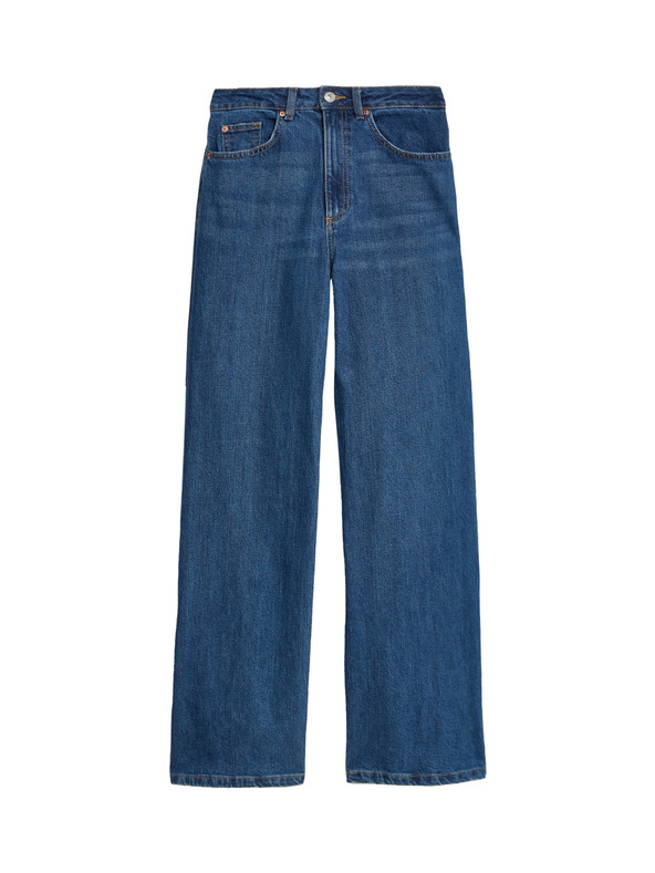 Marks & Spencer Сини дамски дънки с висока талия и широки крачоли Marks & Spencer