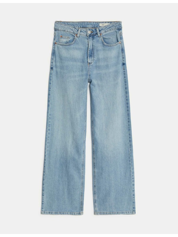 Marks & Spencer Светлосини дамски дънки с висока талия и широки крачоли Marks & Spencer