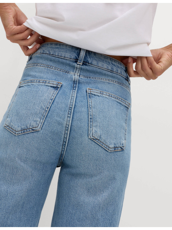 Marks & Spencer Светлосини дамски дънки с висока талия и широки крачоли Marks & Spencer