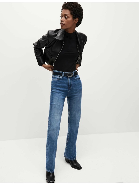 Marks & Spencer Сини дамски дънки с изрязани крачоли Marks & Spencer