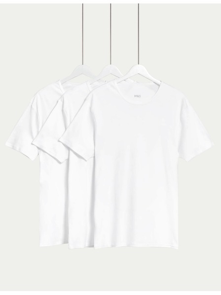 Marks & Spencer Комплект от три бели мъжки тениски Marks & Spencer