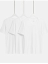 Marks & Spencer Комплект от три бели мъжки тениски Marks & Spencer