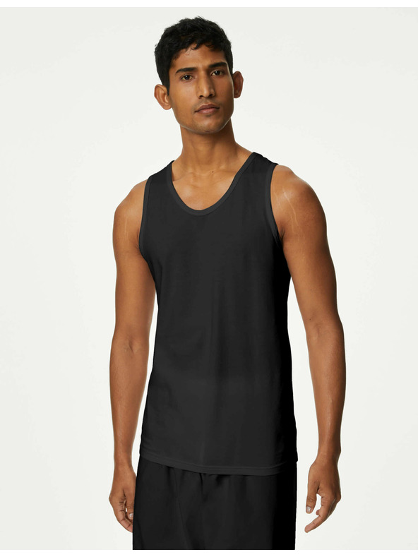 Marks & Spencer Комплект от три основни мъжки тениски в черно с технология Cool & Fresh™ Marks & Spencer