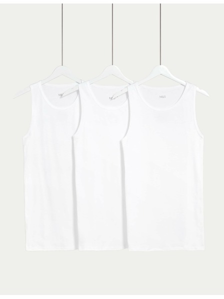 Marks & Spencer Комплект от три бели мъжки тениски Marks & Spencer