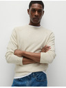 Marks & Spencer Пуловер с деколте от чист памук Marks & Spencer, бял