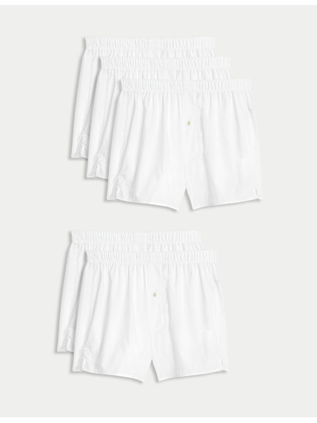 Marks & Spencer Мъжки комплект от пет бели къси панталони Marks & Spencer