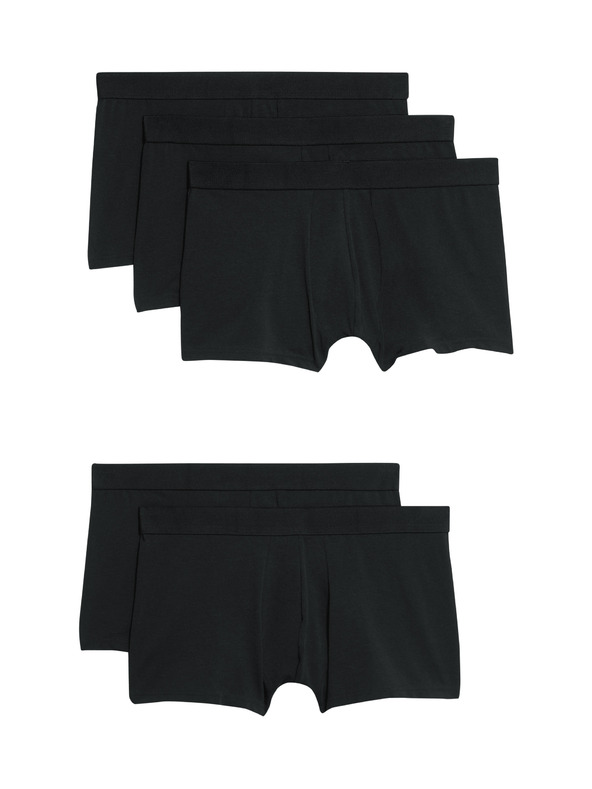 Marks & Spencer Комплект от пет мъжки боксерки в черно Marks & Spencer