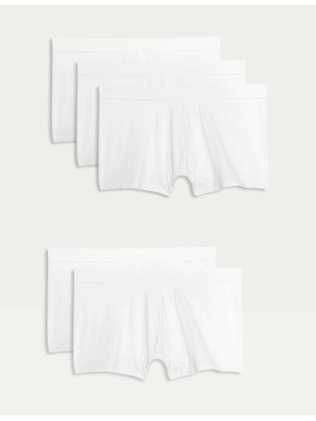 Marks & Spencer Комплект от пет мъжки боксерки в бяло Marks & Spencer