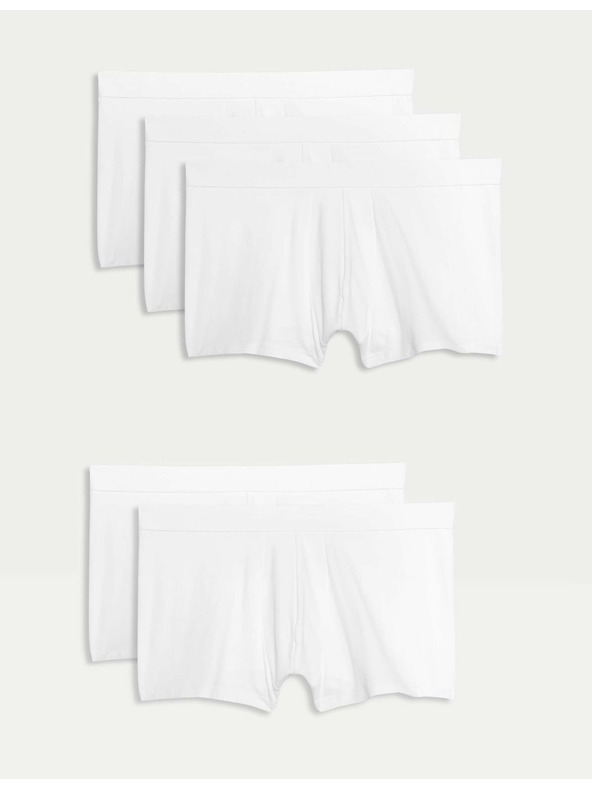Marks & Spencer Комплект от пет мъжки боксерки в бяло Marks & Spencer