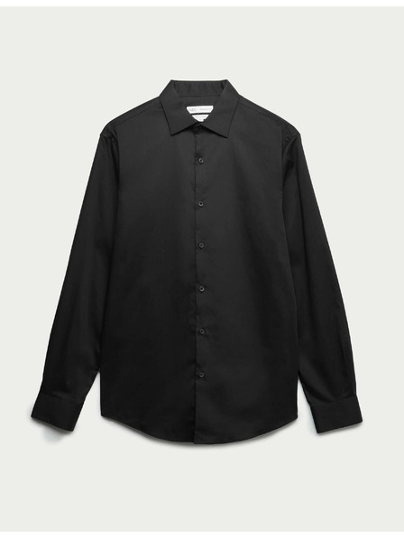 Marks & Spencer Черна мъжка памучна риза Marks & Spencer