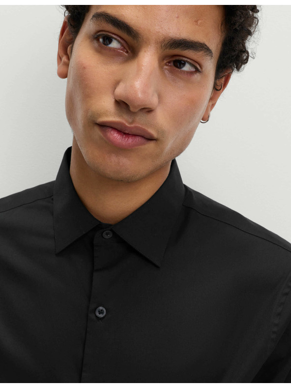 Marks & Spencer Черна мъжка памучна риза Marks & Spencer