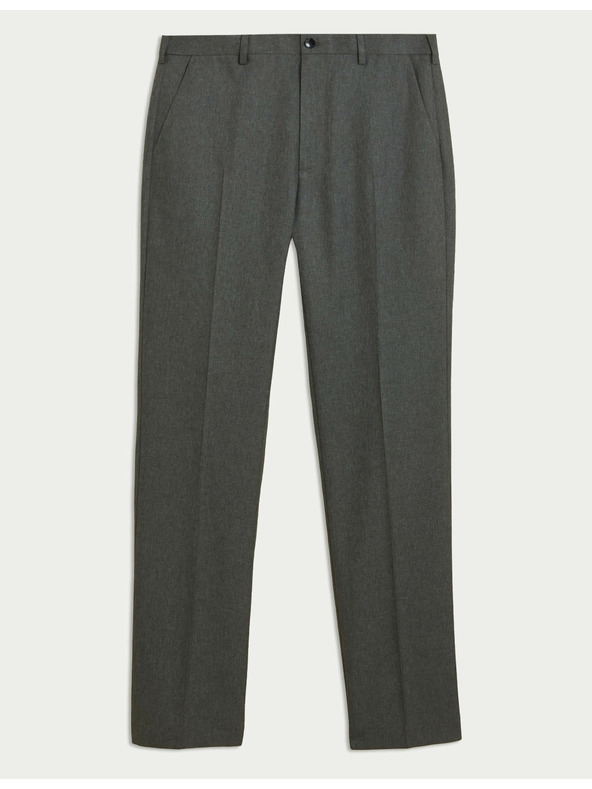 Marks & Spencer Гладки панталони за големи и високи, редовна кройка Marks & Spencer сиви