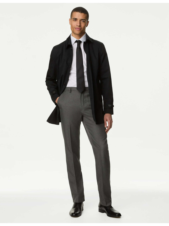 Marks & Spencer Гладки панталони за големи и високи, редовна кройка Marks & Spencer сиви