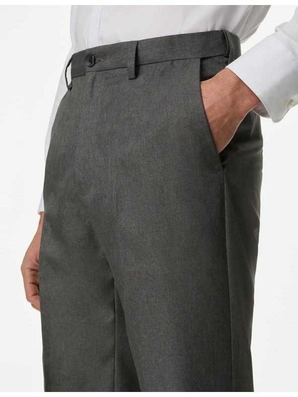 Marks & Spencer Гладки панталони за големи и високи, редовна кройка Marks & Spencer сиви