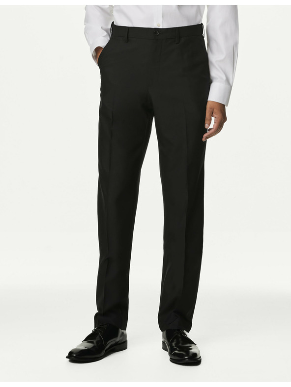 Marks & Spencer Гладки панталони за големи и високи, редовна кройка Marks & Spencer черни