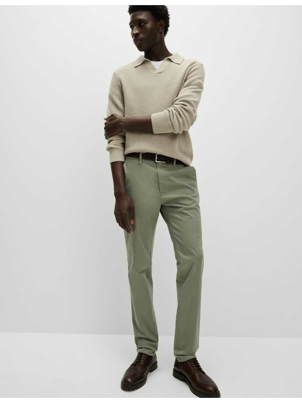 Marks & Spencer Разтегателен панталон chino slim fit Marks & Spencer зелен