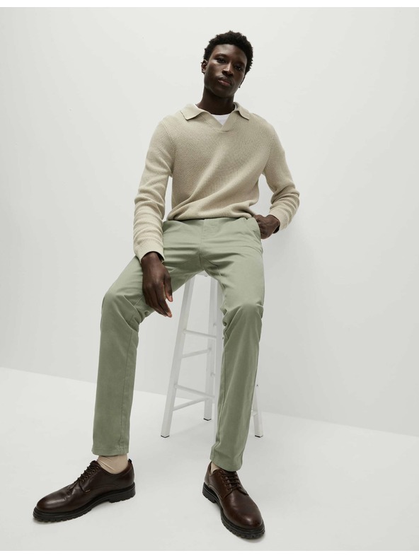 Marks & Spencer Разтегателен панталон chino slim fit Marks & Spencer зелен