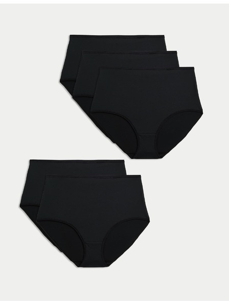 Marks & Spencer Къси панталонки с талия от микрофибър, без видими подгъви, опаковка от 5 броя Marks & Spencer черни