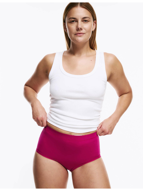 Marks & Spencer Памучни бикини с висока талия Stoma, 3 бр Marks & Spencer розови