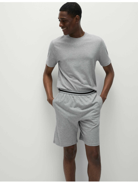 Marks & Spencer Комплект от две мъжки пижами от сив чист памук Marks & Spencer