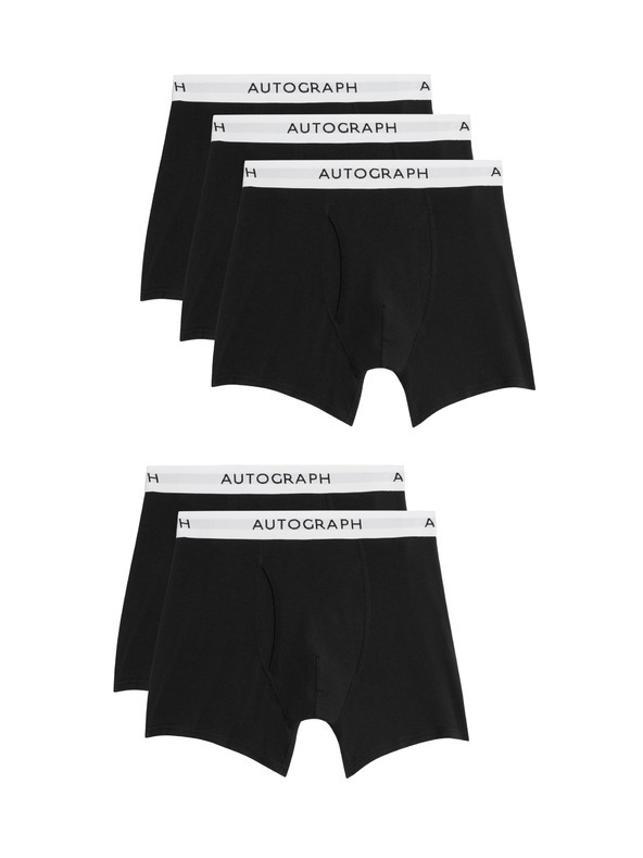 Marks & Spencer Къси панталони от памук и модал Supima®, 5 броя Marks & Spencer черни