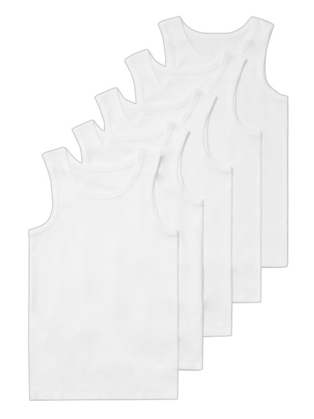 Marks & Spencer Горнища от чист памук, 5 пакета (2-16 години) Marks & Spencer бяло