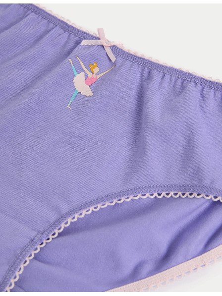 Marks & Spencer Комплект от седем цветни гащи за момичета с балерини Marks & Spencer