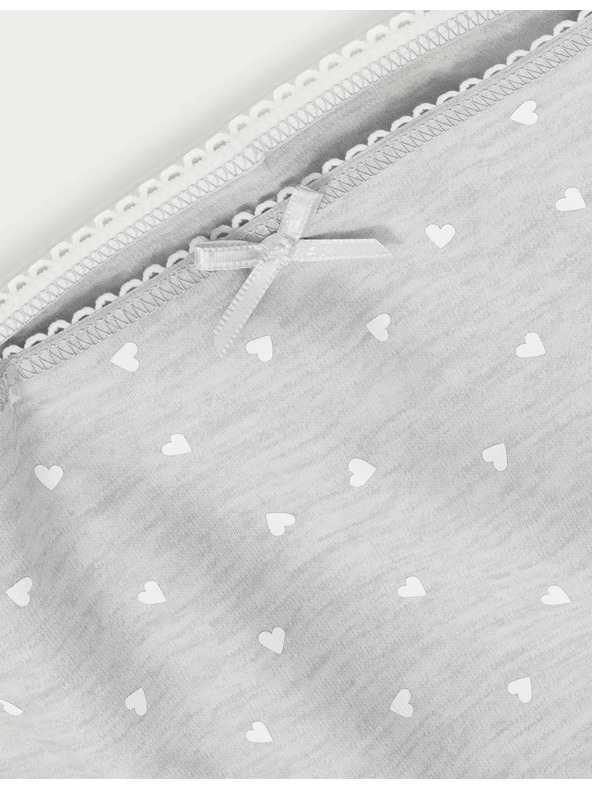 Marks & Spencer Комплект памучни гащи с високи сърца от 1 брой на Marks & Spencer (2-14 години)