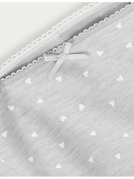 Marks & Spencer Комплект памучни гащи с високи сърца от 1 брой на Marks & Spencer (2-14 години)