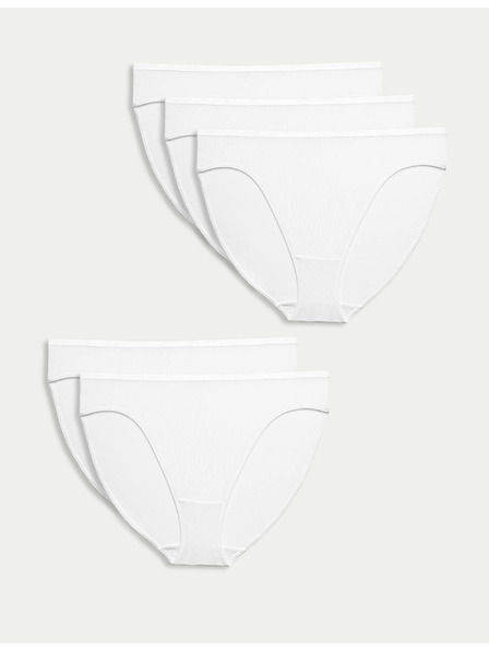 Marks & Spencer Комплект от пет бели дамски панталона Marks & Spencer