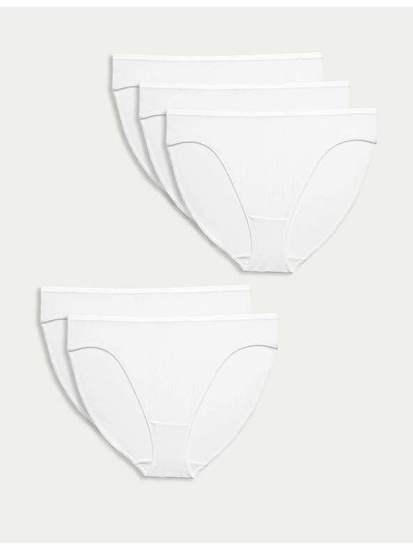 Marks & Spencer Комплект от пет бели дамски панталона Marks & Spencer