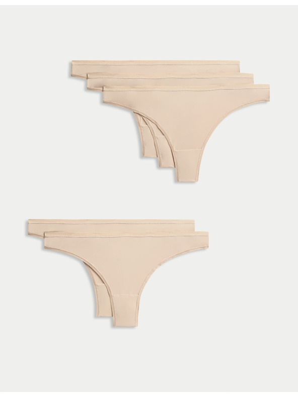 Marks & Spencer Комплект дамски бикини от пет части в бежово Marks & Spencer