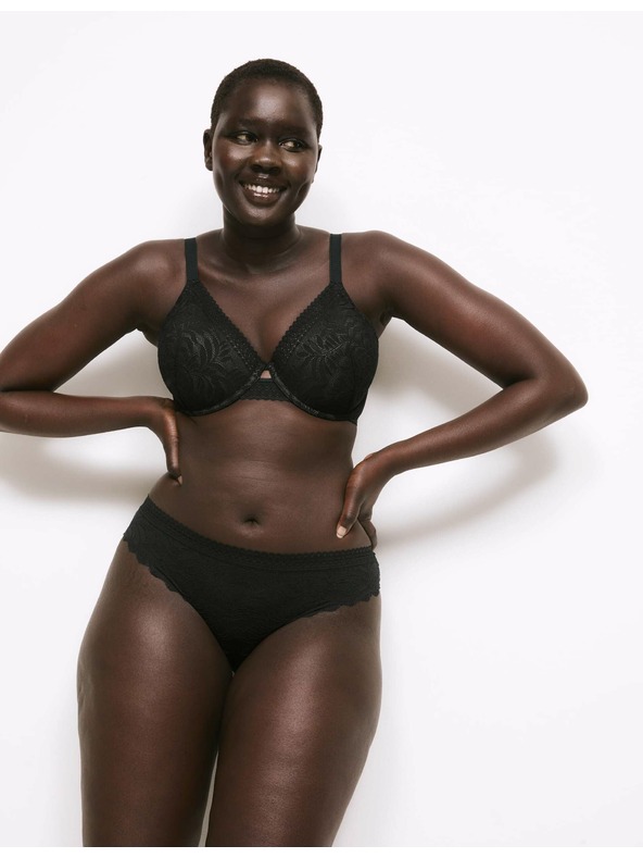 Marks & Spencer Комплект от три дамски дантелени бикини с технология Flexifit™ на Marks & Spencer в черно