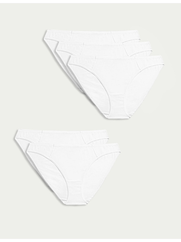 Marks & Spencer Комплект от пет бели дамски панталона Marks & Spencer