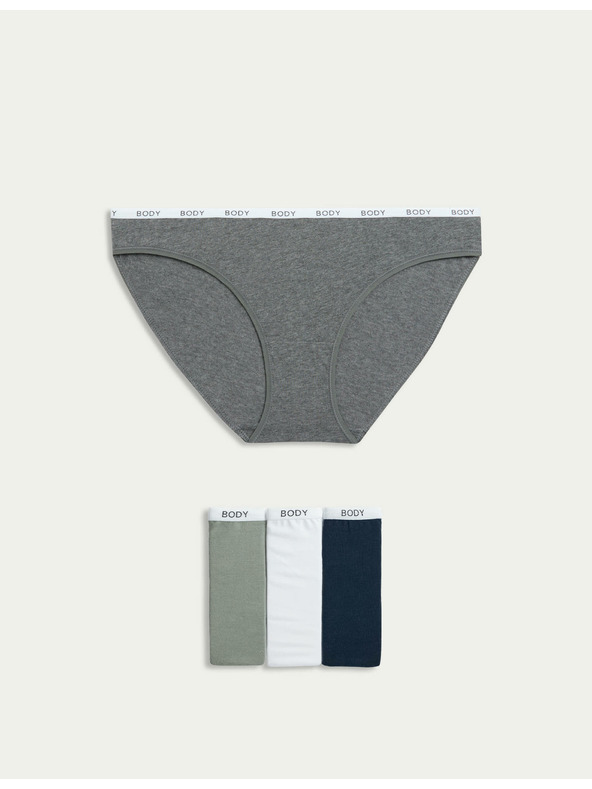 Marks & Spencer Комплект от четири дамски бикини в сиво, бяло и черно Marks & Spencer