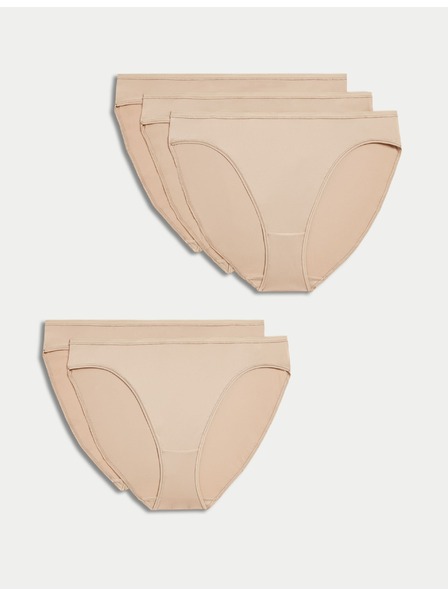 Marks & Spencer Комплект от пет дамски панталона с висока талия в бежово Marks & Spencer