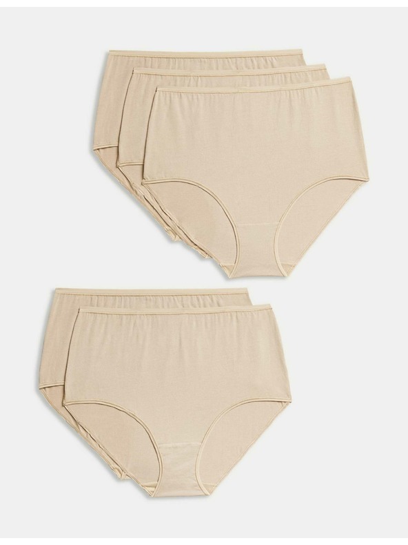 Marks & Spencer Комплект дамски бикини от пет части в бежово Marks & Spencer