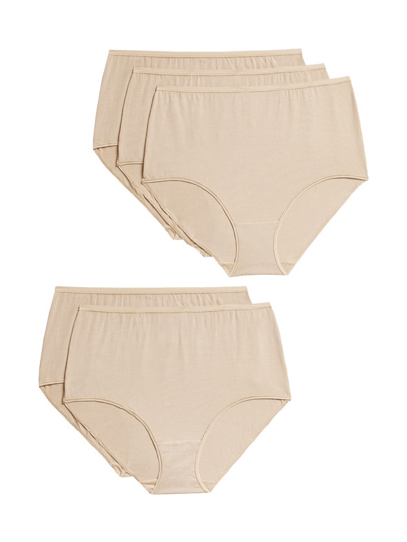 Marks & Spencer Комплект дамски бикини от пет части в бежово Marks & Spencer