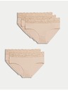 Marks & Spencer Комплект дамски бикини от пет части в бежово Marks & Spencer