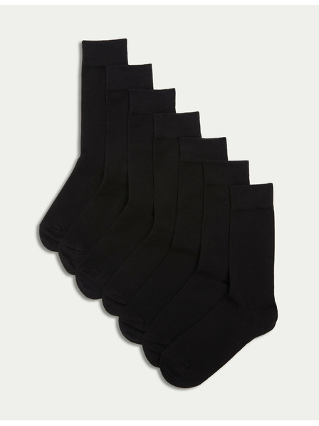 Marks & Spencer Комплект от седем чифта черни мъжки чорапи Marks & Spencer Cool & Fresh™