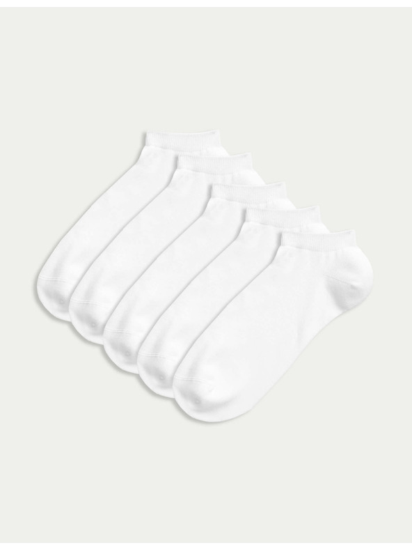 Marks & Spencer 5 чифта спортни чорапи с технология Cool & Fresh™ Marks & Spencer бели