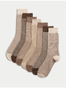 Marks & Spencer Комплект от седем чифта мъжки чорапи в кафяво Marks & Spencer