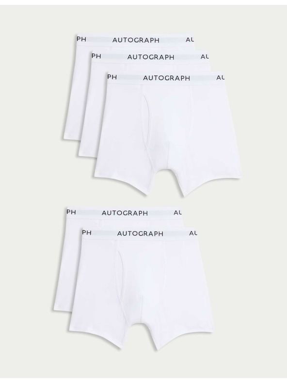 Marks & Spencer Къси панталони от памук и модал Supima®, 5 броя Marks & Spencer бели