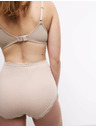 Marks & Spencer Памучни бикини с висока талия, 3 броя Marks & Spencer бежови