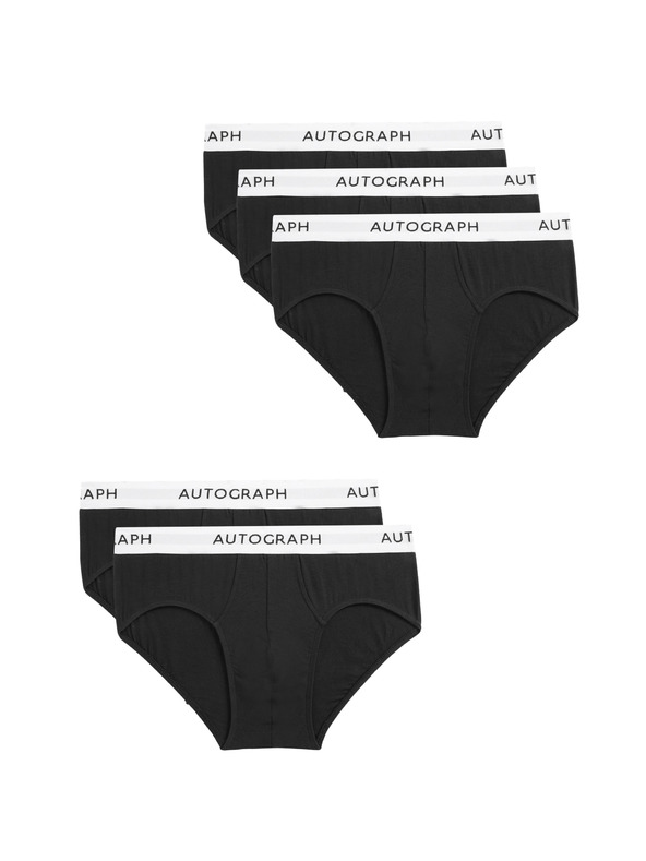 Marks & Spencer Слипове от памук и модал Supima®, 5 бр. черни Marks & Spencer