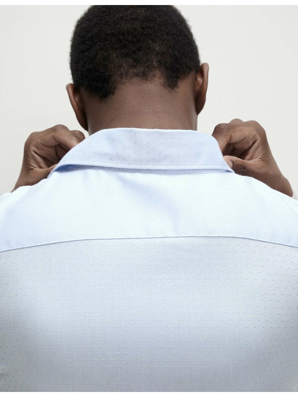 Marks & Spencer Риза от чист памук с малки точки Marks & Spencer синя