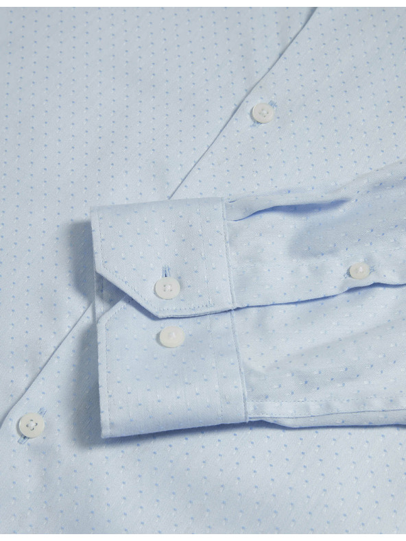 Marks & Spencer Риза от чист памук с малки точки Marks & Spencer синя