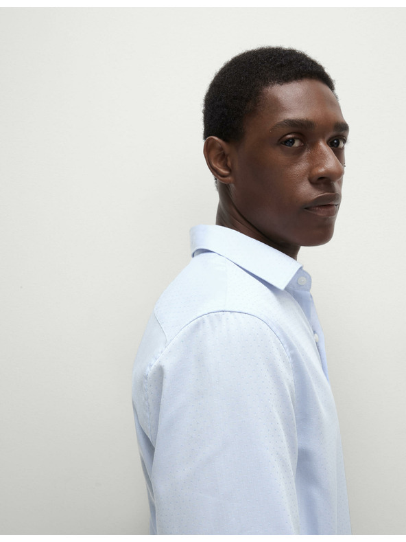 Marks & Spencer Риза от чист памук с малки точки Marks & Spencer синя