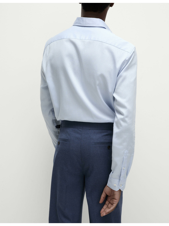 Marks & Spencer Риза от чист памук с малки точки Marks & Spencer синя