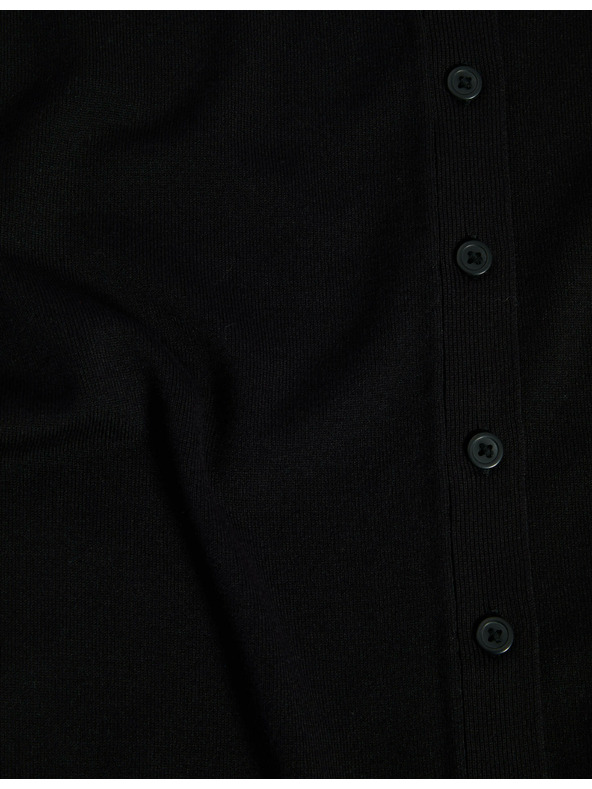 Marks & Spencer Marks & Spencer жилетка с кръгло деколте и копчета отпред черна